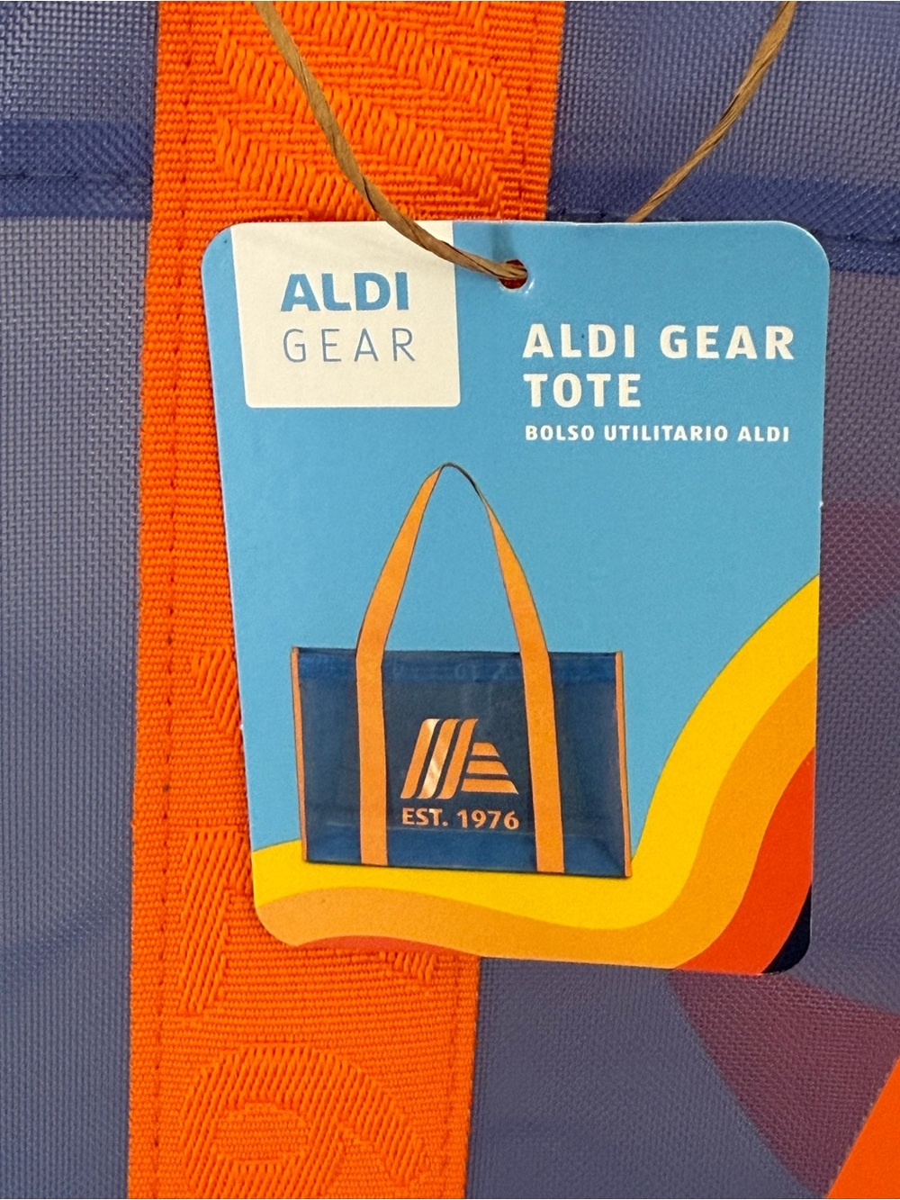 Aldi Gear Tote Bag 50th Anniversary Large Mesh Utility Bag Blue 1976 - Picture 7 of 11